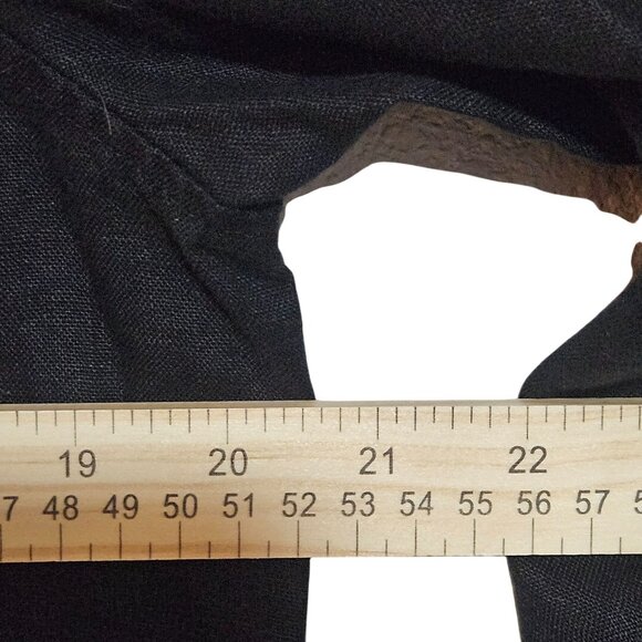 Orvis Women's Black Top M 3/4 Sleeve 100% Linen Button Front Office Business - Picture 10 of 13